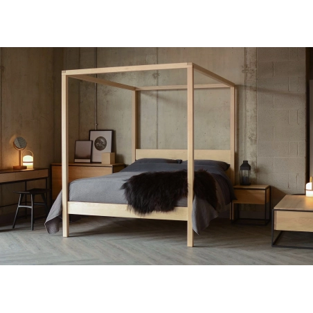 Modern Minimalist Wooden Four Poster Bed Frame