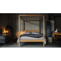 Modern Minimalist Solid Wood Four Poster Bed Frame