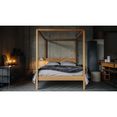 Modern Minimalist Solid Wood Four Poster Bed Frame