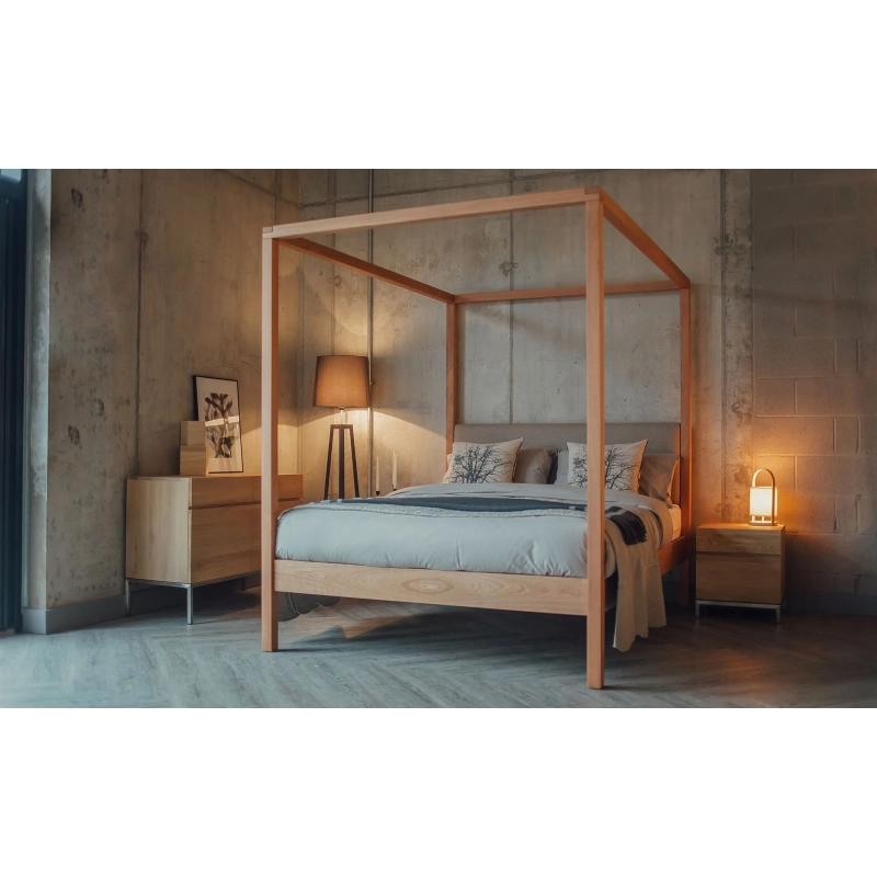 Solid Wood Four-Poster Bed Frame for Modern Bedroom Solid Wood Four-Poster Bed Frame for Modern Bedroom