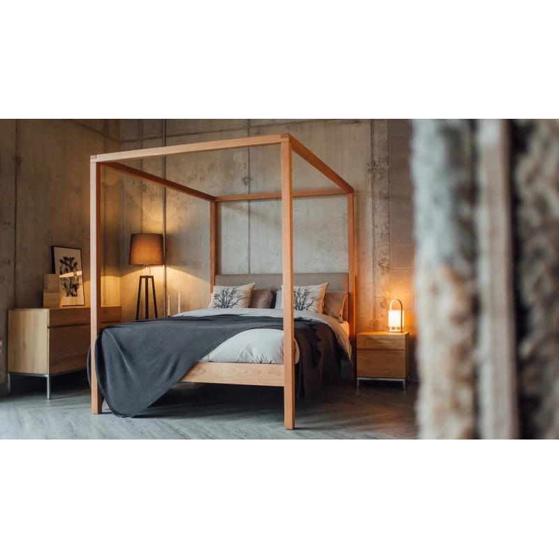 Solid Wood Minimalist Four-Poster Bed Frame Solid Wood Minimalist Four-Poster Bed Frame