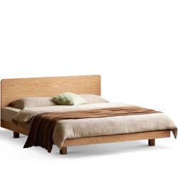 Minimalist Solid Wood Bed Frame with Headboard
