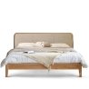 Minimalist Solid Wood Bed Frame with Comfortable Fabric Headboard
