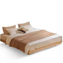 Minimalist Solid Wood Bed Frame with Modern Design