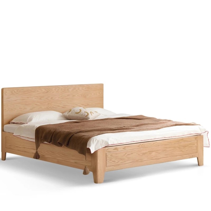 Minimalist Modern Solid Wood Platform Bed Frame Natural Finish Minimalist Modern Solid Wood Platform Bed Frame Natural Finish