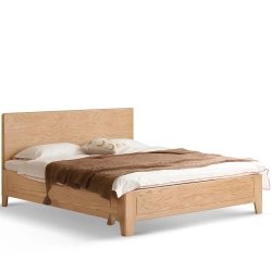 Minimalist Modern Solid Wood Platform Bed Frame Natural Finish