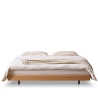 Minimalist Modern Wooden Bed Frame with Metal Legs