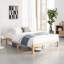 Minimalist Modern Low Profile Wooden Platform Bed Frame
