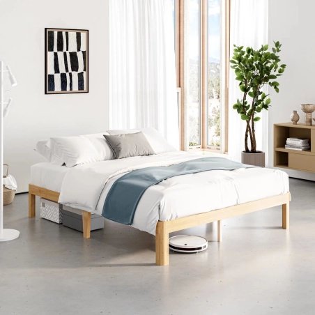 Minimalist Modern Low Profile Wooden Platform Bed Frame