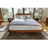 Mid-Century Modern Solid Wood Bed Frame with Tapered Legs