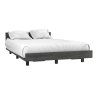 Modern Minimalist Platform Bed Frame Dark Grey Wood Finish