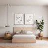 Modern Minimalist Wooden Platform Bed Frame with Headboard