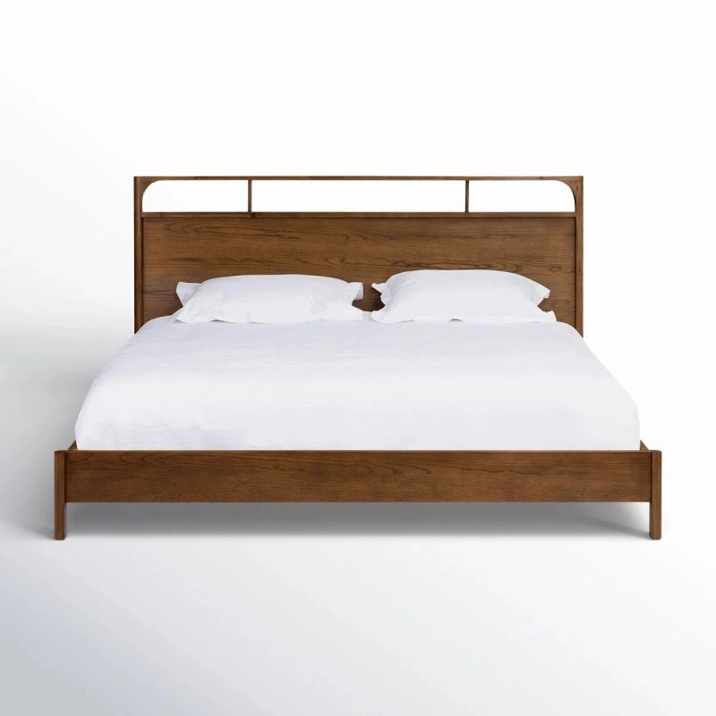 Solid Wood Platform Bed Frame with Headboard, Modern Minimalist Bedroom Furniture Solid Wood Platform Bed Frame with Headboard, Modern Minimalist Bedroom Furniture