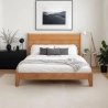 Minimalist Modern Solid Wood Bed Frame with Headboard - Queen Size