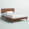 Mid-Century Modern Wood Bed Frame with Headboard