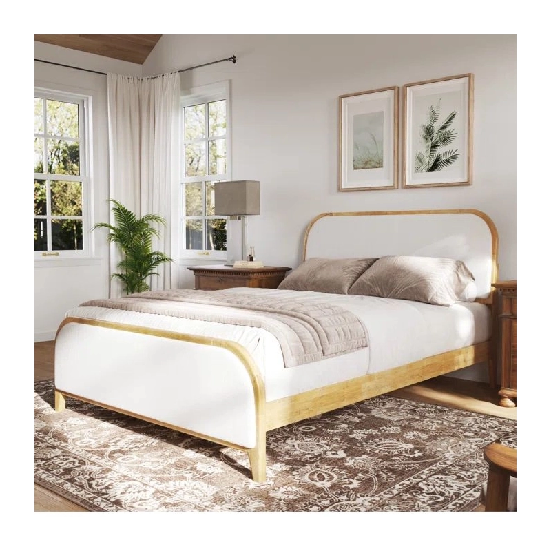 Modern Upholstered Wood Frame Bed