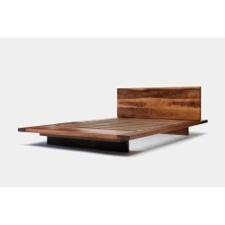 Minimalist Modern Wooden Bed Frame with Headboard