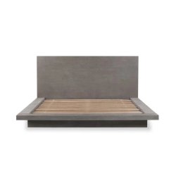Minimalist Modern Wood Bed Frame Grey Finish
