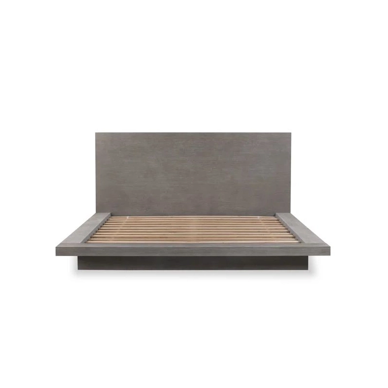 Minimalist Modern Wood Bed Frame Grey Finish Minimalist Modern Wood Bed Frame Grey Finish