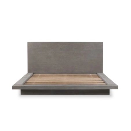 Minimalist Modern Wood Bed Frame Grey Finish