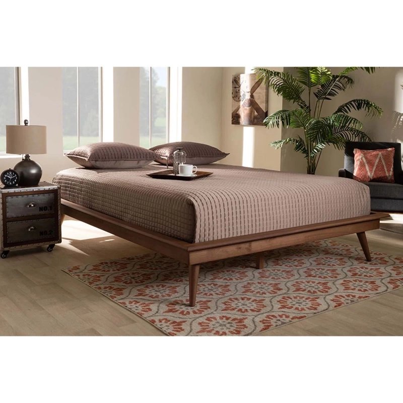 Mid-Century Modern Wood Platform Bed Frame Mid-Century Modern Wood Platform Bed Frame