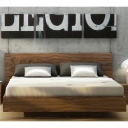 Modern Minimalist Solid Wood Platform Bed with Headboard