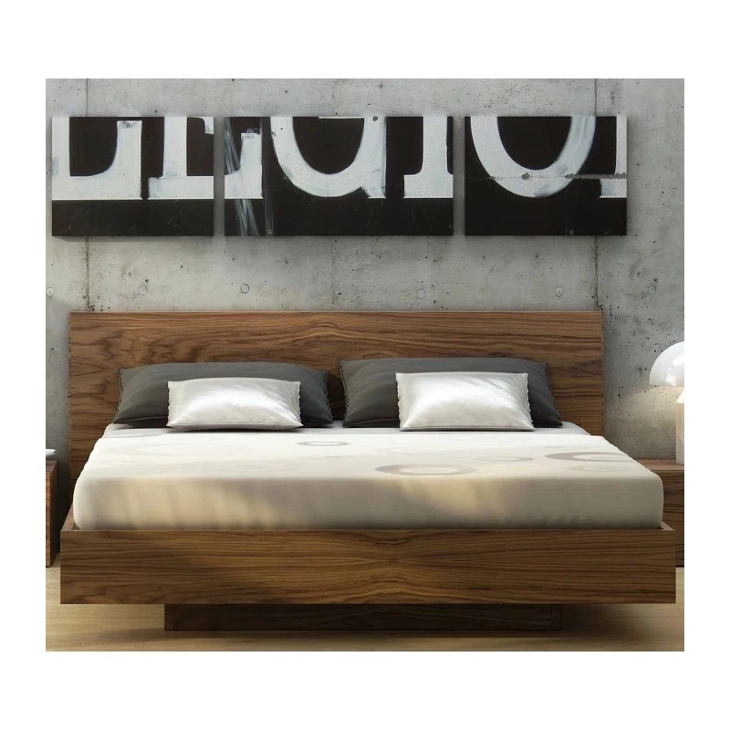 Modern Minimalist Solid Wood Platform Bed with Headboard Modern Minimalist Solid Wood Platform Bed with Headboard