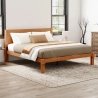 Minimalist Solid Wood Queen Bed Frame with Headboard