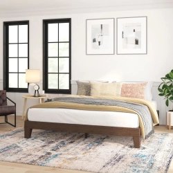 Modern Minimalist Wooden Platform Bed Frame