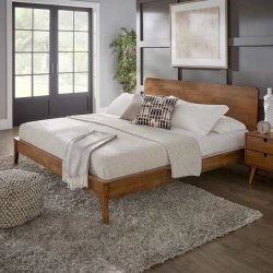 Modern Solid Wood Bed Frame Queen Size