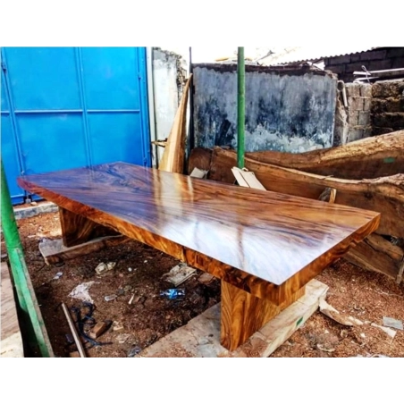 Mulyoharjo Furniture Slab Dining Table High Quality Trembesi Wood Supplier 1203
