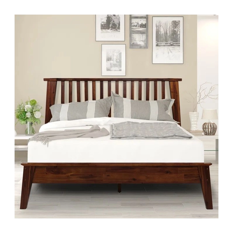 Solid Wood Slatted Headboard Bed Frame for Bedroom Solid Wood Slatted Headboard Bed Frame for Bedroom