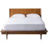 Mid-Century Modern Solid Wood Bed with Integrated Headboard