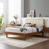 Mid-Century Modern Tufted Fabric Upholstered Platform Bed Frame