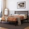 Mid-Century Modern Wooden Spindle Headboard Bed Frame