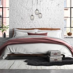 Modern Industrial Platform Bed Frame Wooden Headboard