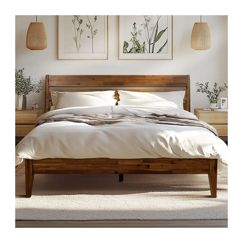 Solid Wood Platform Bed Frame with Headboard | Modern Bedroom Furniture Solid Wood Platform Bed Frame with Headboard | Modern Bedroom Furniture