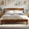 Solid Wood Platform Bed Frame with Headboard | Modern Bedroom Furniture