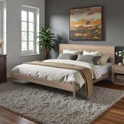 Modern Minimalist Solid Wood Bed Frame