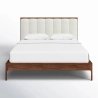 Modern Wooden Bed Frame with Upholstered Headboard