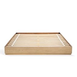 Modern Minimalist Wood Platform Bed Frame with Slat Support