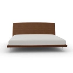 Modern Minimalist Wood Bed Frame with Integrated Headboard