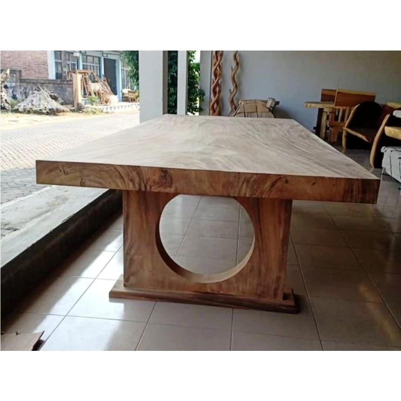 Mulyoharjo Furniture Dining Table Slab Thick Trembesi Wood Supplier 1217