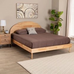 Modern Minimalist Natural Wood Platform Bed Frame