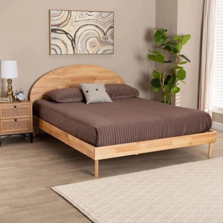 Modern Minimalist Natural Wood Platform Bed Frame