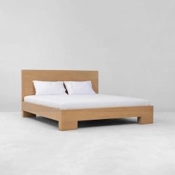 Modern Minimalist Solid Wood Bed Frame with Headboard