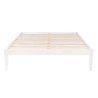 Minimalist Wooden Bed Frame with Slat Support, White Finish