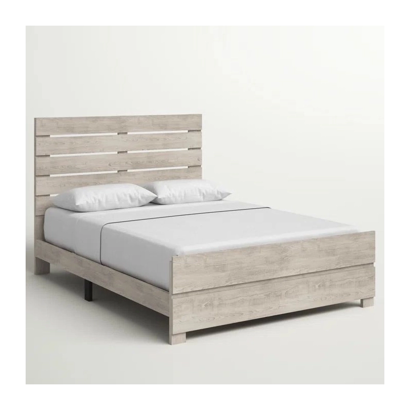 Modern Minimalist Wood Bed Frame Washed Finish Modern Minimalist Wood Bed Frame Washed Finish