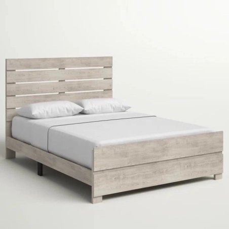 Modern Minimalist Wood Bed Frame Washed Finish