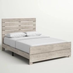 Modern Minimalist Wood Bed Frame Washed Finish